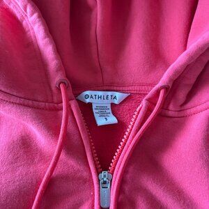 ATHLETA Forever Fleece Mid Rise Jogger + Forever Fleece Crop Full Zip - S/Punch